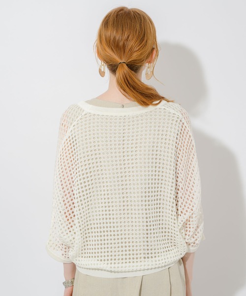 Paradise Picnic（パラダイスピクニック）の「メッシュショートカーディガン（カーディガン/ボレロ・レディース・ブラック/ホワイト/ピンク・FREE）」の20枚目の写真