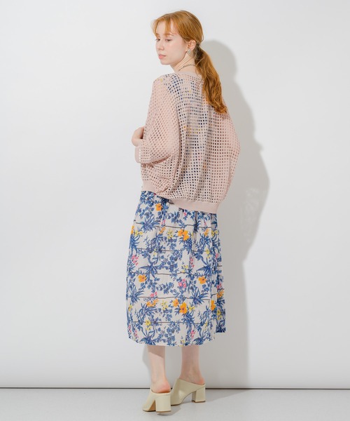 Paradise Picnic（パラダイスピクニック）の「メッシュショートカーディガン（カーディガン/ボレロ・レディース・ブラック/ホワイト/ピンク・FREE）」の4枚目の写真