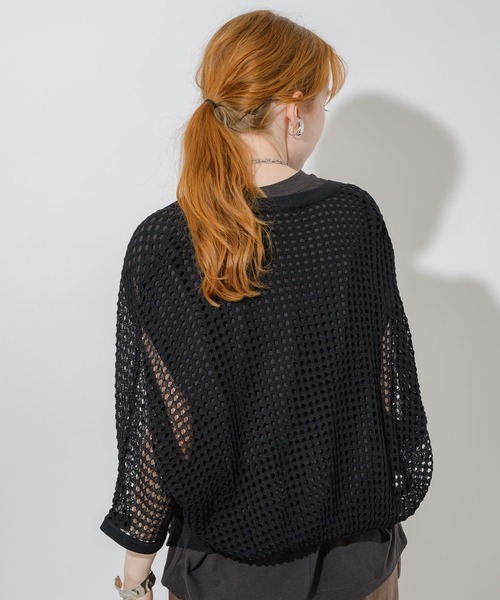 Paradise Picnic（パラダイスピクニック）の「メッシュショートカーディガン（カーディガン/ボレロ・レディース・ブラック/ホワイト/ピンク・FREE）」の5枚目の写真