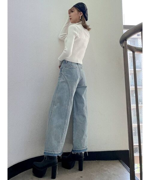 GYDA（ジェイダ）の「BACK EMBROIDERY W ジップアップニットトップス（ニット/セーター・レディース・オフホワイト/ブラック・FREE）」の17枚目の写真