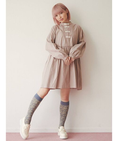 merry jenny（メリージェニー）の「オックスルーズチャイナワンピース（ワンピース・レディース・ブラック/オフホワイト/ピンク・FREE）」の17枚目の写真