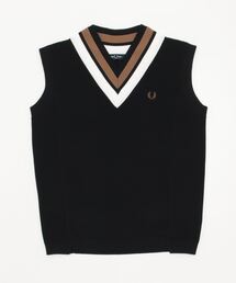 FRED PERRY（フレッドペリー）の「Striped V-Neck Knitted Tank（ベスト・メンズ）」