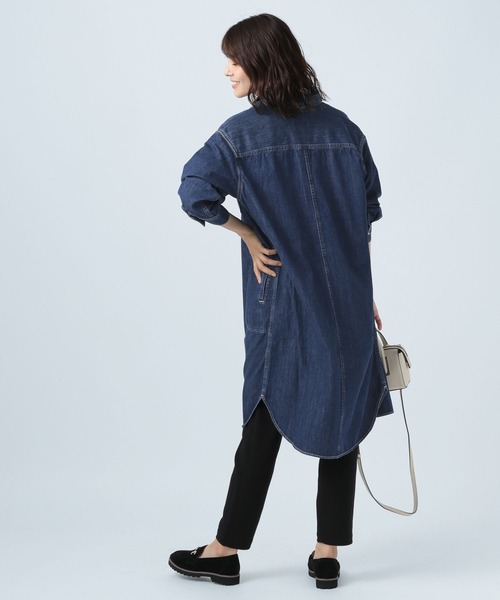 BAYFLOW（ベイフロー）の「【LEE(リー)】デニムシャツワンピ（ワンピース・レディース・ライトブルー/ブラック/サックスブルー系・FREE）」の19枚目の写真