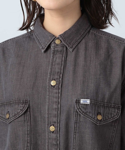 BAYFLOW（ベイフロー）の「【LEE(リー)】デニムシャツワンピ（ワンピース・レディース・ライトブルー/ブラック/サックスブルー系・FREE）」の20枚目の写真