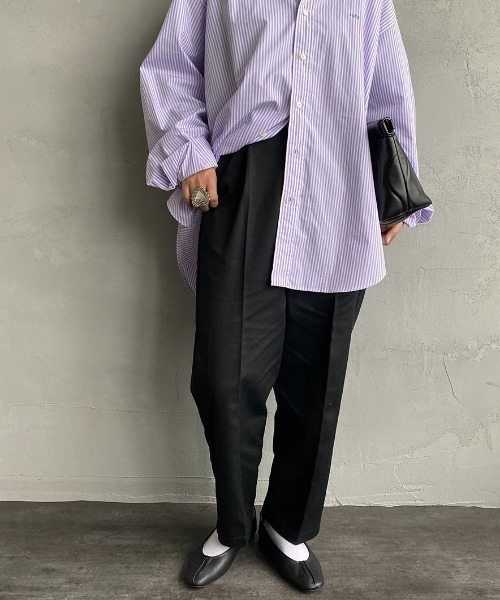 JEANS FACTORY Clothes（ジーンズファクトリークローズ）の「【mina1月号掲載】[Jeans Factory Clothes/ジーンズファクトリークローズ] 1タックイージーカラーパンツ（その他パンツ・レディース・ブラック/ベージュ/グリーン/オレンジ・S）」の2枚目の写真