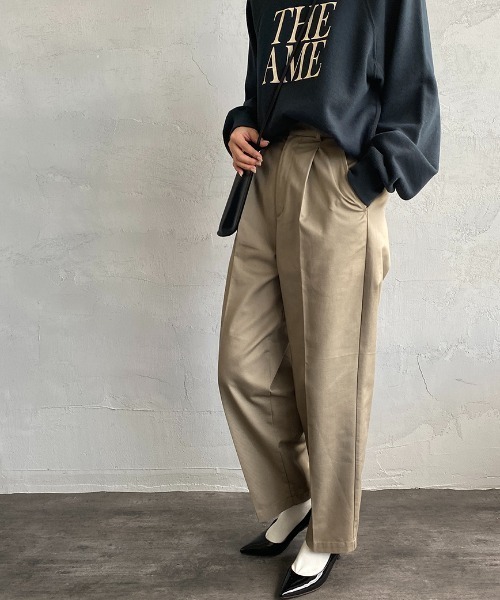 JEANS FACTORY Clothes（ジーンズファクトリークローズ）の「【mina1月号掲載】[Jeans Factory Clothes/ジーンズファクトリークローズ] 1タックイージーカラーパンツ（その他パンツ・レディース・ブラック/ベージュ/グリーン/オレンジ・S）」の20枚目の写真