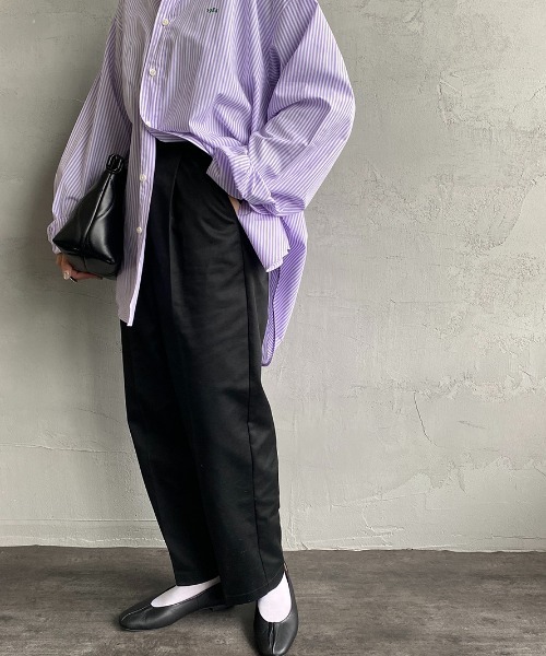 JEANS FACTORY Clothes（ジーンズファクトリークローズ）の「【mina1月号掲載】[Jeans Factory Clothes/ジーンズファクトリークローズ] 1タックイージーカラーパンツ（その他パンツ・レディース・ブラック/ベージュ/グリーン/オレンジ・S）」の10枚目の写真