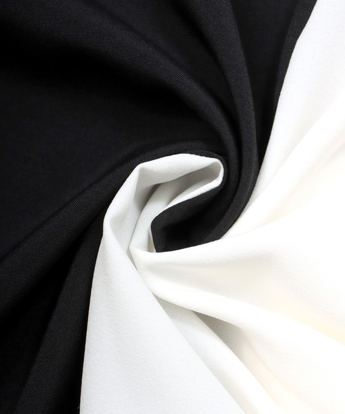 SITRY（シトリー）の「Oversize Drop shoulder asymmetry set up/別注 オーバーサイズ ドロップショルダー アシンメトリー パジャマ セットアップ（セットアップ・メンズ・ブラック/ピンク・M/L）」の3枚目の写真