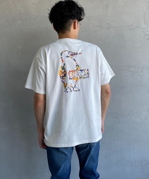 CHUMS（チャムス）の「[CHUMS/チャムス] ブービーロゴ オーシャンダイ柄 バックプリントTシャツ（Tシャツ/カットソー・レディース・ネイビー/ブラック/ホワイト・L/M/XL）」の9枚目の写真