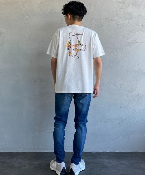 CHUMS（チャムス）の「[CHUMS/チャムス] ブービーロゴ オーシャンダイ柄 バックプリントTシャツ（Tシャツ/カットソー・レディース・ネイビー/ブラック/ホワイト・L/M/XL）」の4枚目の写真