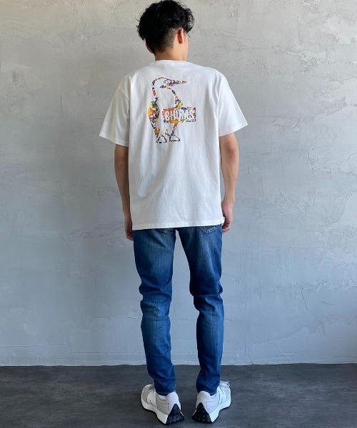 CHUMS（チャムス）の「[CHUMS/チャムス] ブービーロゴ オーシャンダイ柄 バックプリントTシャツ（Tシャツ/カットソー・レディース・ネイビー/ブラック/ホワイト・L/M/XL）」の12枚目の写真