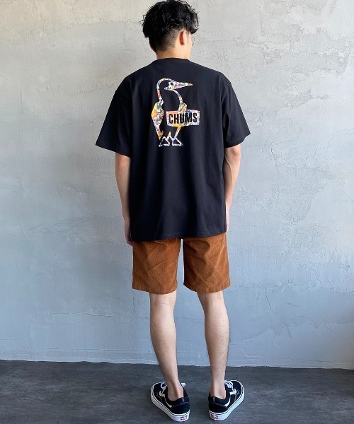 CHUMS（チャムス）の「[CHUMS/チャムス] ブービーロゴ オーシャンダイ柄 バックプリントTシャツ（Tシャツ/カットソー・レディース・ネイビー/ブラック/ホワイト・L/M/XL）」の5枚目の写真
