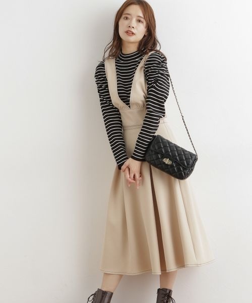 mysty woman（ミスティウーマン）の「セパレートジャンスカ2 165130（ワンピース・レディース・ブラック/アイボリー/ブラウン系その他・SMALL/MEDIUM）」の2枚目の写真