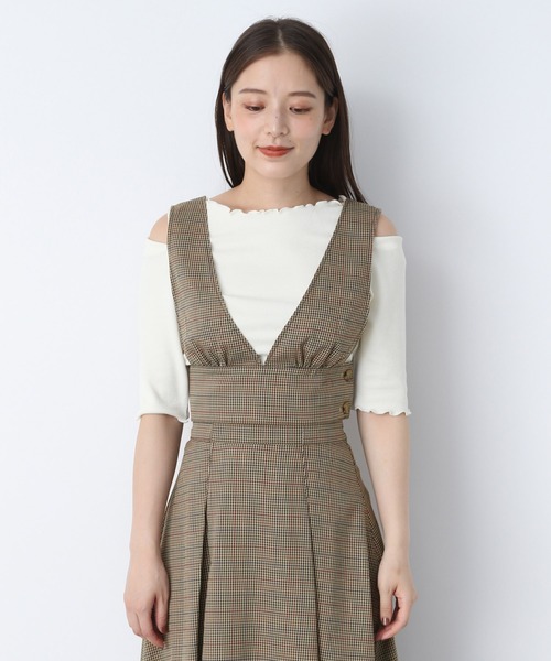 mysty woman（ミスティウーマン）の「セパレートジャンスカ2 165130（ワンピース・レディース・ブラック/アイボリー/ブラウン系その他・SMALL/MEDIUM）」の6枚目の写真