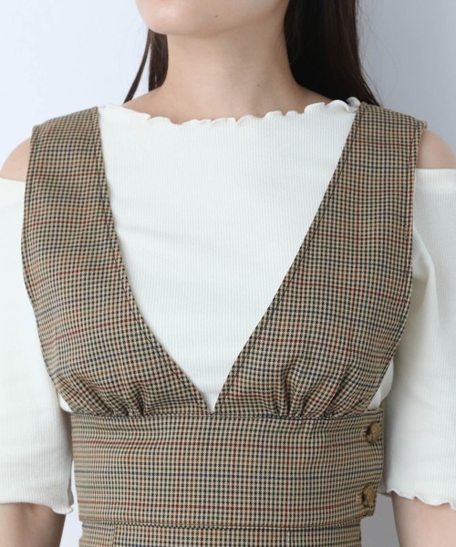 mysty woman（ミスティウーマン）の「セパレートジャンスカ2 165130（ワンピース・レディース・ブラック/アイボリー/ブラウン系その他・SMALL/MEDIUM）」の10枚目の写真