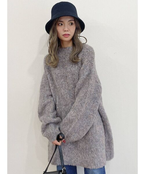 dazzlin(ダズリン)の「ミックスカラーブークレチュニック(ニット/セーター・レディース・ピンク/ブルー/グレー/パープル・FREE)」の1枚目の写真