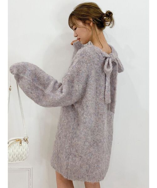 dazzlin(ダズリン)の「ミックスカラーブークレチュニック(ニット/セーター・レディース・ピンク/ブルー/グレー/パープル・FREE)」の4枚目の写真