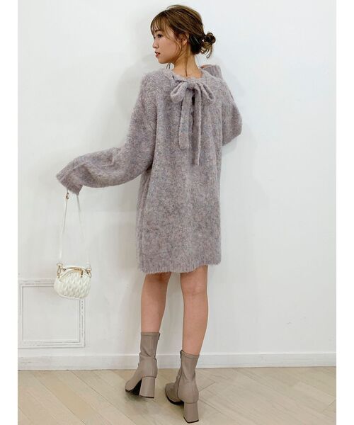 dazzlin(ダズリン)の「ミックスカラーブークレチュニック(ニット/セーター・レディース・ピンク/ブルー/グレー/パープル・FREE)」の5枚目の写真