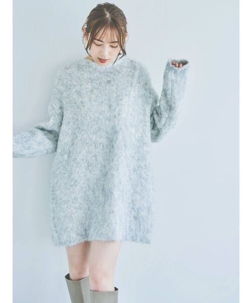 dazzlin(ダズリン)の「ミックスカラーブークレチュニック(ニット/セーター・レディース・ピンク/ブルー/グレー/パープル・FREE)」の10枚目の写真