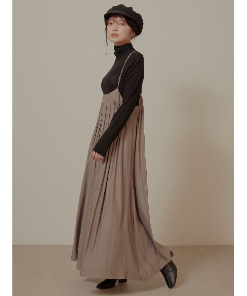 Stylevoice for xxx(スタイルヴォイスフォー)の「2WAYサテンギャザースカート(スカート・レディース・ブラック/カーキ・FREE)」の14枚目の写真