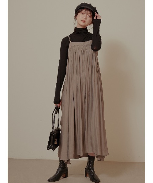 Stylevoice for xxx(スタイルヴォイスフォー)の「2WAYサテンギャザースカート(スカート・レディース・ブラック/カーキ・FREE)」の15枚目の写真