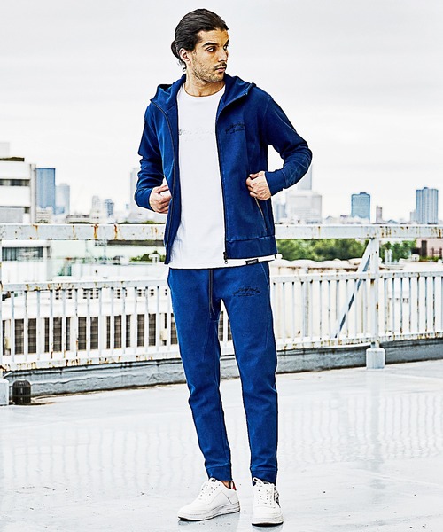 RATTLE TRAP（ラトルトラップ）の「【JUST PLAY】インディゴポンチ立体ジョガーパンツ<セットアップ対応＞（その他パンツ・メンズ・ブルー・LL/S/M/L）」の3枚目の写真