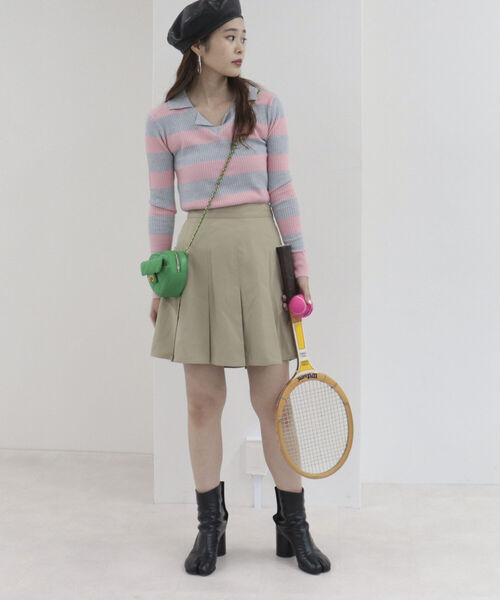 onulsoha（オヌルソハ）の「衿付きボーダーニット（ニット/セーター・レディース・グレー系その他/ブルー系その他/ホワイト系その他・38）」の21枚目の写真