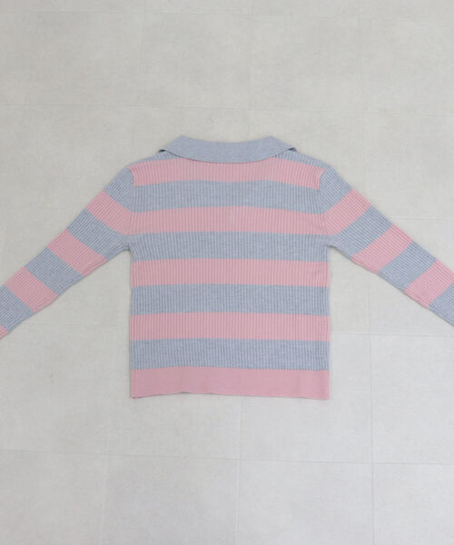 onulsoha（オヌルソハ）の「衿付きボーダーニット（ニット/セーター・レディース・グレー系その他/ブルー系その他/ホワイト系その他・38）」の15枚目の写真