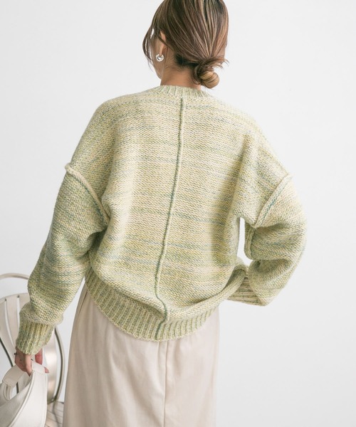 KBF（ケイビーエフ）の「カラーアウトリンキングMIXニット（ニット/セーター・レディース・ブラック系その他/ベージュ系その他/ブルー系その他・ONE）」の2枚目の写真