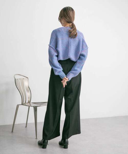 KBF（ケイビーエフ）の「カラーアウトリンキングMIXニット（ニット/セーター・レディース・ブラック系その他/ベージュ系その他/ブルー系その他・ONE）」の21枚目の写真