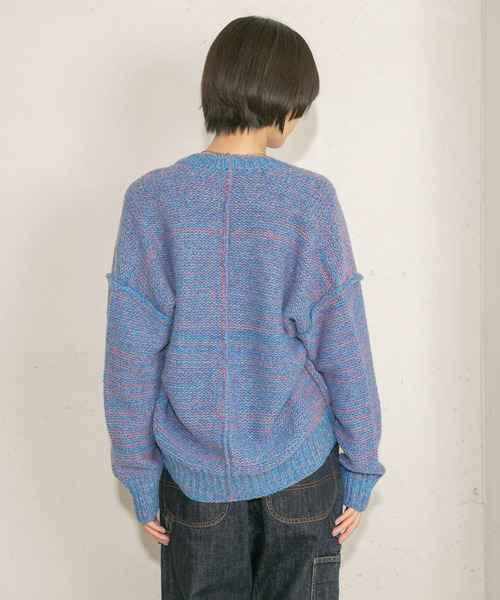 KBF（ケイビーエフ）の「カラーアウトリンキングMIXニット（ニット/セーター・レディース・ブラック系その他/ベージュ系その他/ブルー系その他・ONE）」の12枚目の写真