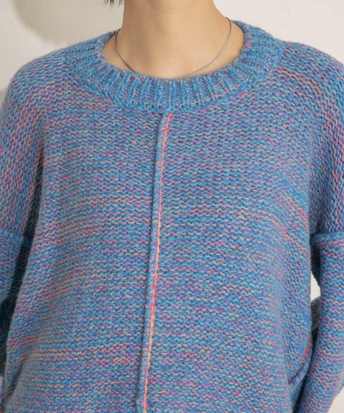 KBF（ケイビーエフ）の「カラーアウトリンキングMIXニット（ニット/セーター・レディース・ブラック系その他/ベージュ系その他/ブルー系その他・ONE）」の13枚目の写真