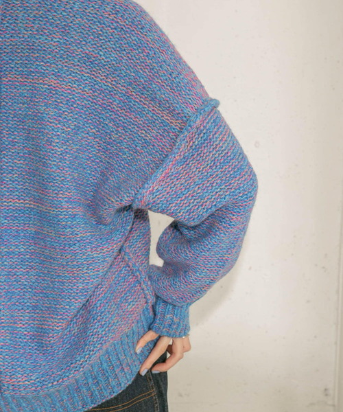 KBF（ケイビーエフ）の「カラーアウトリンキングMIXニット（ニット/セーター・レディース・ブラック系その他/ベージュ系その他/ブルー系その他・ONE）」の17枚目の写真