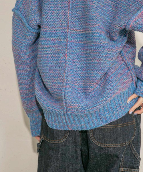 KBF（ケイビーエフ）の「カラーアウトリンキングMIXニット（ニット/セーター・レディース・ブラック系その他/ベージュ系その他/ブルー系その他・ONE）」の18枚目の写真