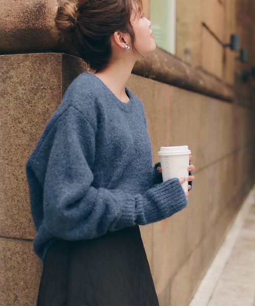 titivate（ティティベイト）の「ｱｰﾑｳｫｰﾏｰ付ﾆｯﾄﾌﾟﾙｵｰﾊﾞｰ（ニット/セーター・レディース・ベージュ/グレー/ブルー/ブラウン・M/S）」の4枚目の写真