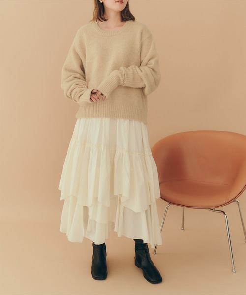 titivate（ティティベイト）の「ｱｰﾑｳｫｰﾏｰ付ﾆｯﾄﾌﾟﾙｵｰﾊﾞｰ（ニット/セーター・レディース・ベージュ/グレー/ブルー/ブラウン・M/S）」の18枚目の写真