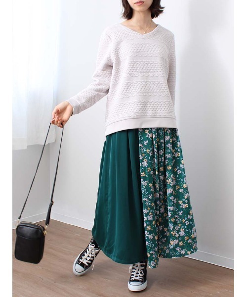 MB mint breeze(エムビーミントブリーズ)の「【M~5L 大きいサイズ】Vネック ボーダー カットソー(Tシャツ/カットソー・レディース・ネイビー/クリーム/グリーン・L/LL/3L/4L/5L/M)」の5枚目の写真