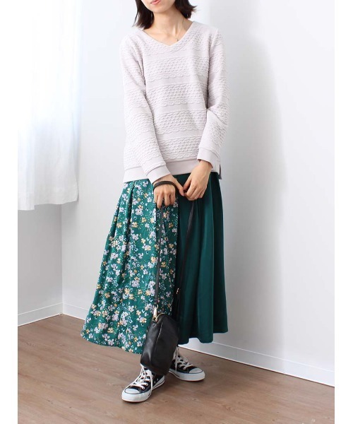 MB mint breeze(エムビーミントブリーズ)の「【M~5L 大きいサイズ】Vネック ボーダー カットソー(Tシャツ/カットソー・レディース・ネイビー/クリーム/グリーン・L/LL/3L/4L/5L/M)」の6枚目の写真