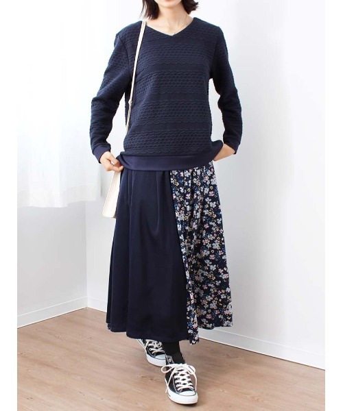 MB mint breeze(エムビーミントブリーズ)の「【M~5L 大きいサイズ】Vネック ボーダー カットソー(Tシャツ/カットソー・レディース・ネイビー/クリーム/グリーン・L/LL/3L/4L/5L/M)」の18枚目の写真