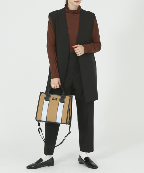 LOWELL things（ロウェル　シングス）の「●【WEB限定】ペイントライントートBAG（トートバッグ・レディース・ベージュ/パープル・フリー）」の5枚目の写真