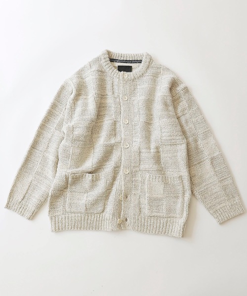 NUMBER (N)INE(ナンバーナイン)の「WOOL MIX PLAID CREWNECK KNIT CARDIGAN(カーディガン/ボレロ・メンズ・レッド/アイボリー/ブラック・2/3/4)」の2枚目の写真