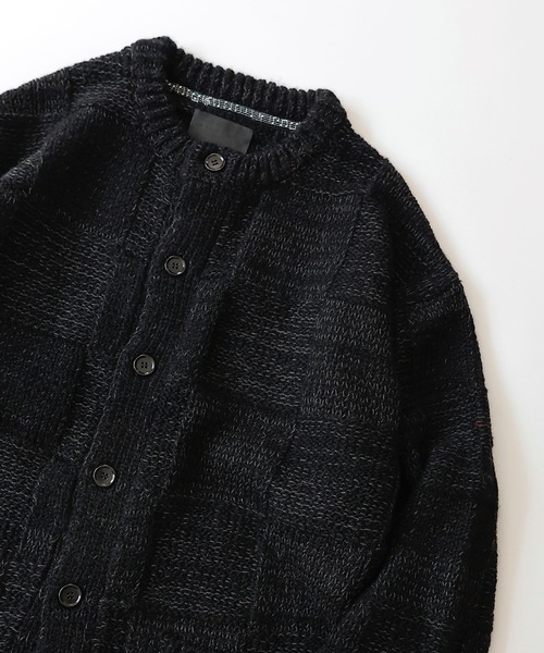 NUMBER (N)INE(ナンバーナイン)の「WOOL MIX PLAID CREWNECK KNIT CARDIGAN(カーディガン/ボレロ・メンズ・レッド/アイボリー/ブラック・2/3/4)」の7枚目の写真