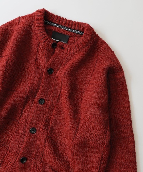 NUMBER (N)INE(ナンバーナイン)の「WOOL MIX PLAID CREWNECK KNIT CARDIGAN(カーディガン/ボレロ・メンズ・レッド/アイボリー/ブラック・2/3/4)」の10枚目の写真