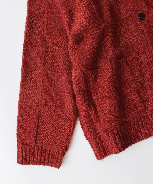 NUMBER (N)INE(ナンバーナイン)の「WOOL MIX PLAID CREWNECK KNIT CARDIGAN(カーディガン/ボレロ・メンズ・レッド/アイボリー/ブラック・2/3/4)」の11枚目の写真