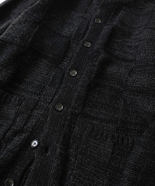 NUMBER (N)INE(ナンバーナイン)の「WOOL MIX PLAID CREWNECK KNIT CARDIGAN(カーディガン/ボレロ・メンズ・レッド/アイボリー/ブラック・2/3/4)」の9枚目の写真
