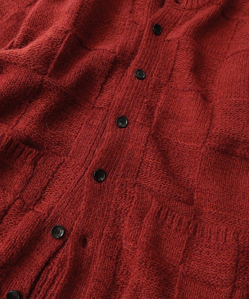 NUMBER (N)INE(ナンバーナイン)の「WOOL MIX PLAID CREWNECK KNIT CARDIGAN(カーディガン/ボレロ・メンズ・レッド/アイボリー/ブラック・2/3/4)」の12枚目の写真