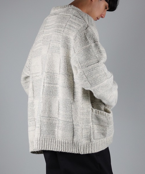 NUMBER (N)INE(ナンバーナイン)の「WOOL MIX PLAID CREWNECK KNIT CARDIGAN(カーディガン/ボレロ・メンズ・レッド/アイボリー/ブラック・2/3/4)」の15枚目の写真