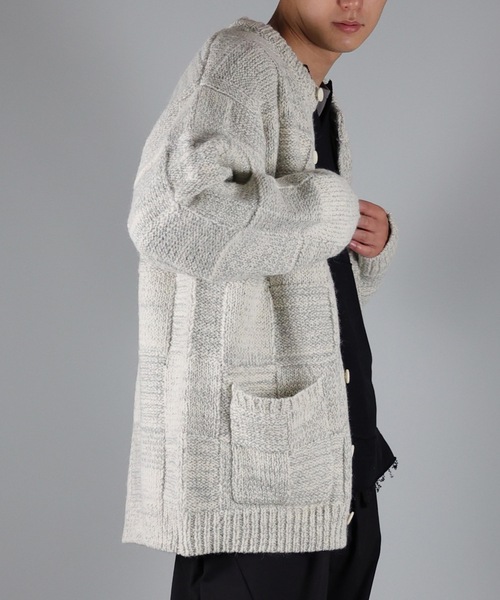 NUMBER (N)INE(ナンバーナイン)の「WOOL MIX PLAID CREWNECK KNIT CARDIGAN(カーディガン/ボレロ・メンズ・レッド/アイボリー/ブラック・2/3/4)」の16枚目の写真