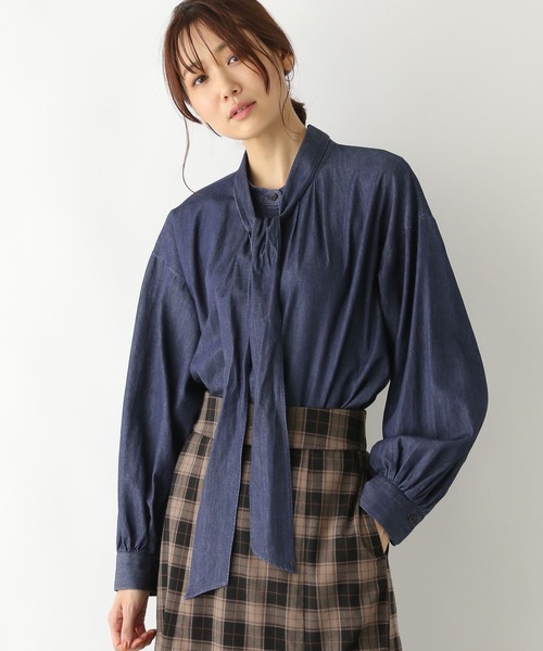 GLOBAL WORK（グローバルワーク）の「マルチWAYボウタイブラウス/123312（シャツ/ブラウス・レディース・ホワイト/ワンウォッシュ/ベージュ系その他・FREE）」の21枚目の写真