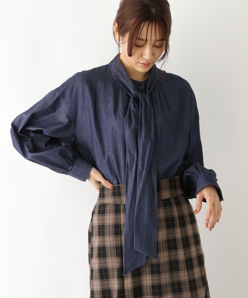 GLOBAL WORK（グローバルワーク）の「マルチWAYボウタイブラウス/123312（シャツ/ブラウス・レディース・ホワイト/ワンウォッシュ/ベージュ系その他・FREE）」の22枚目の写真